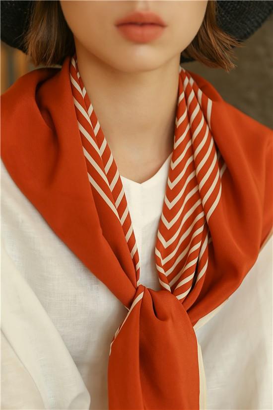 Digital Print Custom Art Design Silk Scarf For Lady